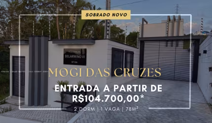SOBRADO NOVO EM CONDOMÍNIO FECHADO À VENDA EM MOGI DAS CRUZES- VILA MELCHIZEDEC