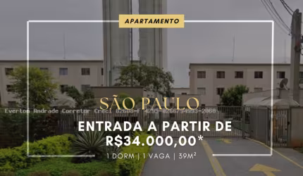 APARTAMENTO À VENDA EM ITAQUERA- ENTRADA DE 34.000,00 - COLÔNIA