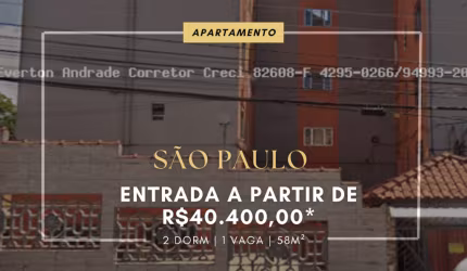 APARTAMENTO À VENDA EM ITAQUERA (COHAB JOSÉ BONIFÁCIO) ENTRADA DE 40.400,00- SÃO PAULO