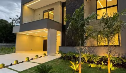 Linda casa com projeto contemporâneo à venda no Condomínio Jardim do Golfe - São José dos Campos/SP   450 m² Terreno / 400 m² Área construída / 04 suítes / 4 vagas / Piscina | escritório / sala de cin