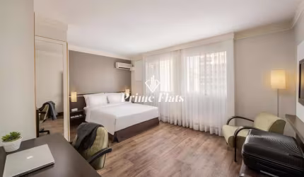 Flat disponível para venda no Hotel Intercity Nações Unidas na Chácara Santo Antônio, com 26m², 1 dormitório e 1 vaga