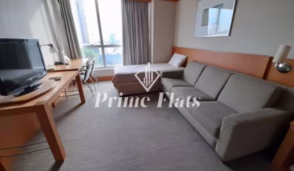 Flat disponível para locação no Wyndham Garden Convention Nortel, com 35m², 1 dormitório e 1 vaga