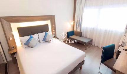 Flat disponível para venda no Novotel Santos Gonzaga, com 27m², 1 dormitório e 1 vaga