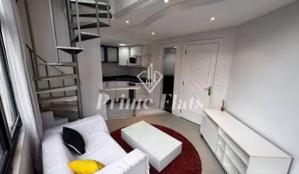 Flat disponível para venda no Edifício Flat Time no Itaim Bibi, com 40m², 1 dormitório e 1 vaga