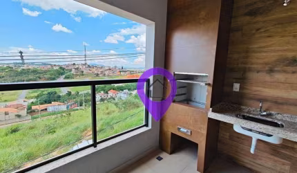 Apartamento à venda no Residencial Nhá Chica, Pouso Alegre/MG. 65m², 2 dormitórios (1 suíte), 1 vaga, varanda gourmet com churrasqueira