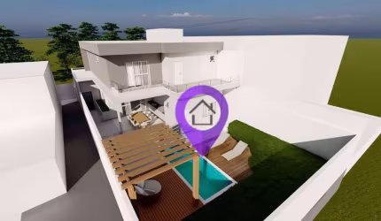 Casa de 280m² à venda no bairro Astúrias em Pouso Alegre. 4 dormitórios com usina solar, piscina com hidromassagem e área gourmet
