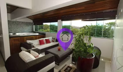 Cobertura de 186m²  em Pouso Alegre. 3 dormitórios, suíte com hidromassagem, área gourmet e jacuzzi com vista panorâmica