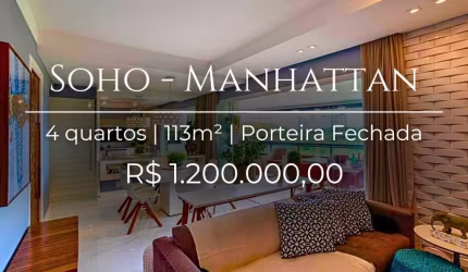 Apartamento 113m² à venda no Manhattan Soho – 4 Quartos, Suíte, 2 Vagas Porteira Fechada