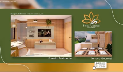 Apartamento para Locação em Lauro de Freitas, Vilas do Atlântico, 2 dormitórios, 1 suíte, 2 banheiros, 1 vaga