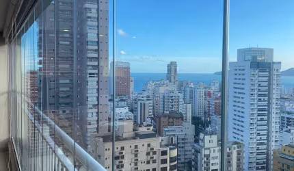 Clássico apartamento de 3 suítes e 2 vagas locação- Boqueirão- Santos