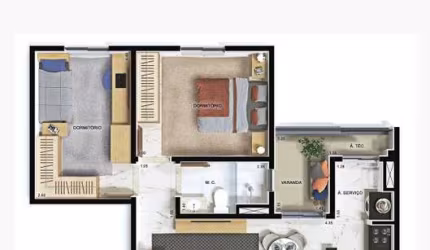 APARTAMENTO NOVO DE 58 METOS NO ALTOS DA AVENIDA.
