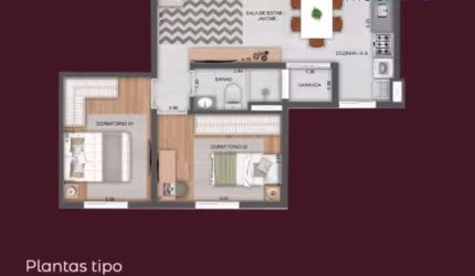 APARTAMENTO NA PLANTA COM 02 QUARTOS QUE SE ENQUADRA NO MINHA CADA MINHA VIDA, VINEA RESIDENCIAL.