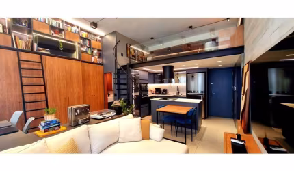 Apartamento com Mezanino, Decorado e Mobiliado. Projeto Arquitetônico Fantástico, Pronto para Morar ou Locar!