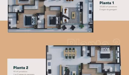 Apartamento com 2 dormitórios à venda sendo 2 suítes, 92.85 m  por - R  1.463.233,28 - Perequê - Por