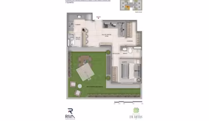 Apartamento à venda no Reserva dos Buritis - T2 com 1 quarto e 48m²