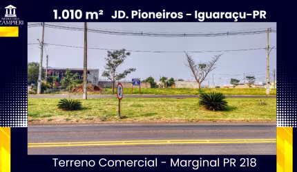 Terreno Comercial de 1.010m² com ótima localização em Iguaraçu, Paraná