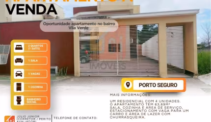 Oportunidade Apartamento no bairro Vila Verde em Porto Seguro – BA