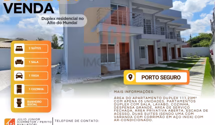 Duplex residencial no Alto do Mundaí em Porto Seguro/BA
