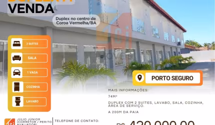 Duplex a 200 mts da praia de Coroa Vermelha/BA