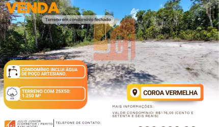 Terreno em Condomínio Fechado, Coroa Vermelha/BA
