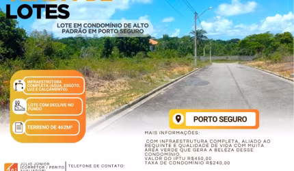 LOTE EM CONDOMÍNIO DE ALTO PADRÃO EM PORTO SEGURO