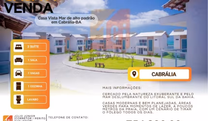 Casa vista mar de alto padrão em Cabrália-BA