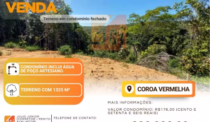 Terreno em condomínio fechado, Coroa Vermelha/BA