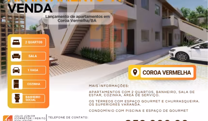 Lançamento de apartamentos em Coroa Vermelha/BA