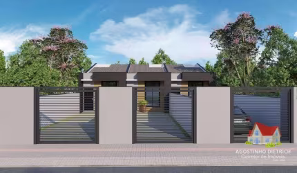 Casa Terrea Geminada C/02 Quartos+Espaco aos Fundos+02 Vagas de Garagem No Bairro Aventureiro!