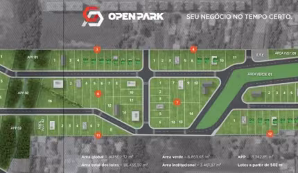 Lote de 600m² à Venda no Firenze Open Park  R$ 720 mil  Entrada R$ 108 mil + 72x de R$ 10.647,11