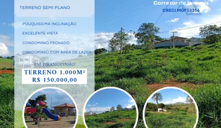 EXCELENTE TERRENO NO CONDOMINIO VISTA VERDE, EM PIRANGUINHO, MG