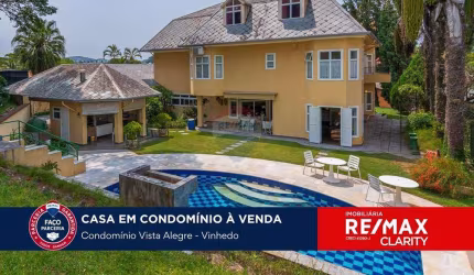 CASA À VENDA, 521m², Condomínio Vista Alegre, Vinhedo-SP. DE ALTO PADRÃO, COM 4 SUÍTES, SENDO 1 NO TÉRREO..