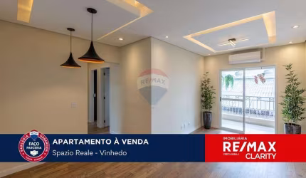 Vende-se apartamento com 3 dormitórios, 1 suíte, 2 vagas, ar condicionado - Spazio Reale - Vinhedo.