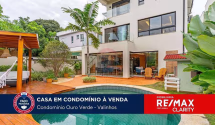Vende-se casa com 5 suítes, escritório, gourmet completo  - Condomínio Ouro Verde - Valinhos