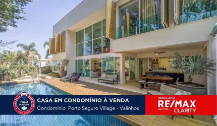 Casa à Venda no Porto Seguro Village - 4 suítes,  sala de ginástica, escritório, cinema, e piscina  - Valinhos