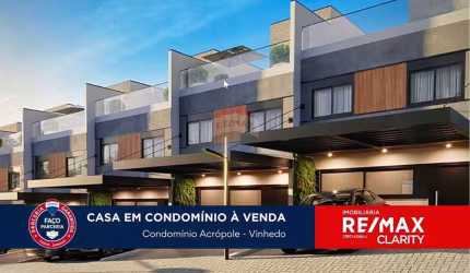 Lançamento casa à venda, 167m², Condomínio Acrópole, Vinhedo-SP. 3 dormitórios, 1 suite, closet, rooftop e vista panorâmica