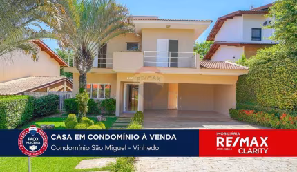 Casa à venda, 304m²,  Condomínio São Miguel - Pinheirinho, Vinhedo/SP. 3 suítes escritório.