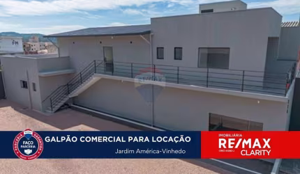 Salão comercial com estacionamento para locação em Vinhedo