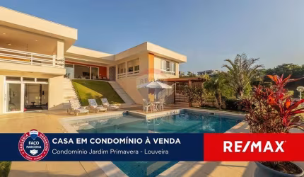 Casa à venda, 500m², Condomínio Jardim Primavera - Louveira-SP. Casa Luxuosa e com muito verde!