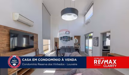 Casa Térrea com 3 suítes no Reserva dos Vinhedos em Louveira
