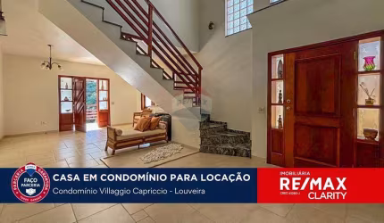 casa para locação em condomínio fechado em Louveira