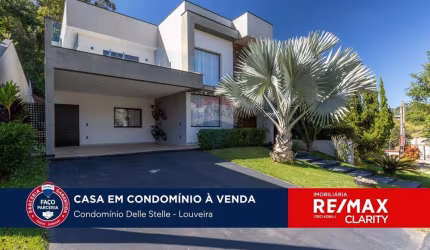 Casa com 4 quartos sendo 3 suítes, piscina e área gourmet e energia fotovoltáica no Condomínio Delle Stelle em Louveira - SP