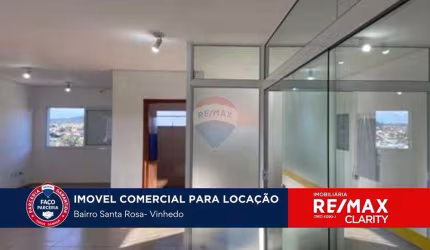 SALA COMERCIAL COM VAGA DE GARAGEM E BANHEIRO PARA LOCAÇÃO EM VINHEDO - SP