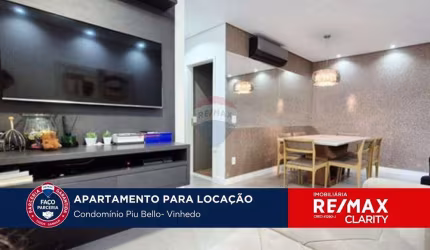 Apartamento Mobiliado com 3 Suítes para Alugar - Condomínio Il Piu Bello - Vinhedo/SP