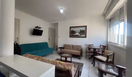 Ampla Kitnet Mobiliada em Frente Praia 45m² Itararé, São Vicente - SP