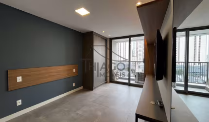 Studio novo com sacada e mobiliado de 26m² para locação, localizado no bairro do Tatuapé, São Paulo