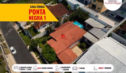 Casa em Condomínio para Venda em Manaus, Ponta Negra, 4 dormitórios, 2 suítes, 4 banheiros, 4 vagas