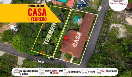 Casa em Condomínio para Venda em Manaus, Ponta Negra, 10 dormitórios, 8 suítes, 10 banheiros, 4 vagas