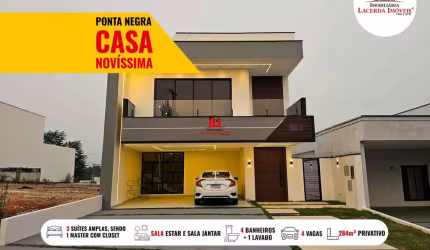 Casa em Condomínio para Venda em Manaus, Ponta Negra, 3 dormitórios, 3 suítes, 4 banheiros, 4 vagas