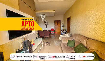 Apartamento para Venda em Manaus, Ponta Negra, 3 dormitórios, 1 suíte, 3 banheiros, 2 vagas